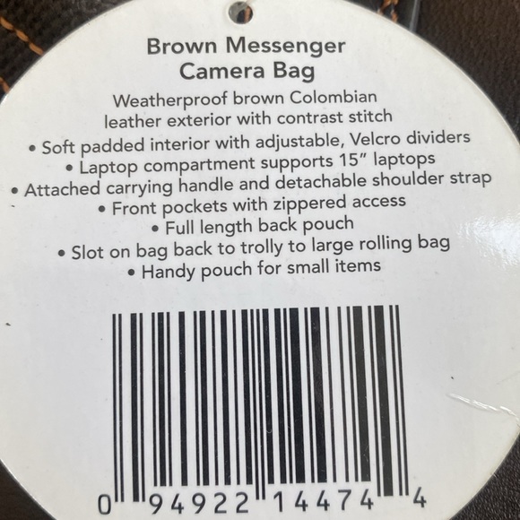 NWT Jack by Jill-e Genuine Leather Camera/Video Travel Bag - Large - Picture 3 of 14